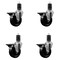 Service Caster 4'' Phenolic Swivel 1-5/8'' Expanding Stem Caster Set with Brake, 4PK SCC-EX20S414-PHS-PLB-158-4 - alternate 1